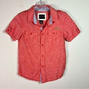Sean John boys button front‎ linen blend shirt size small
